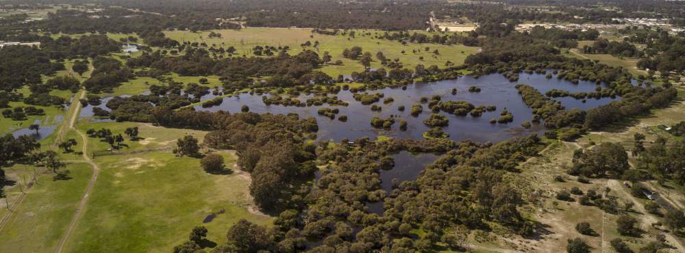 Whiteman Park wetlands Horse Swamp aerial