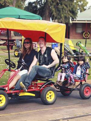 Pedal Play family riding go karts at Whiteman Park