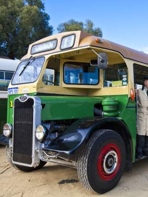 Bus Preservation Society - vintage bus with driver