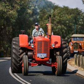 Tractors parade through the Village roadways