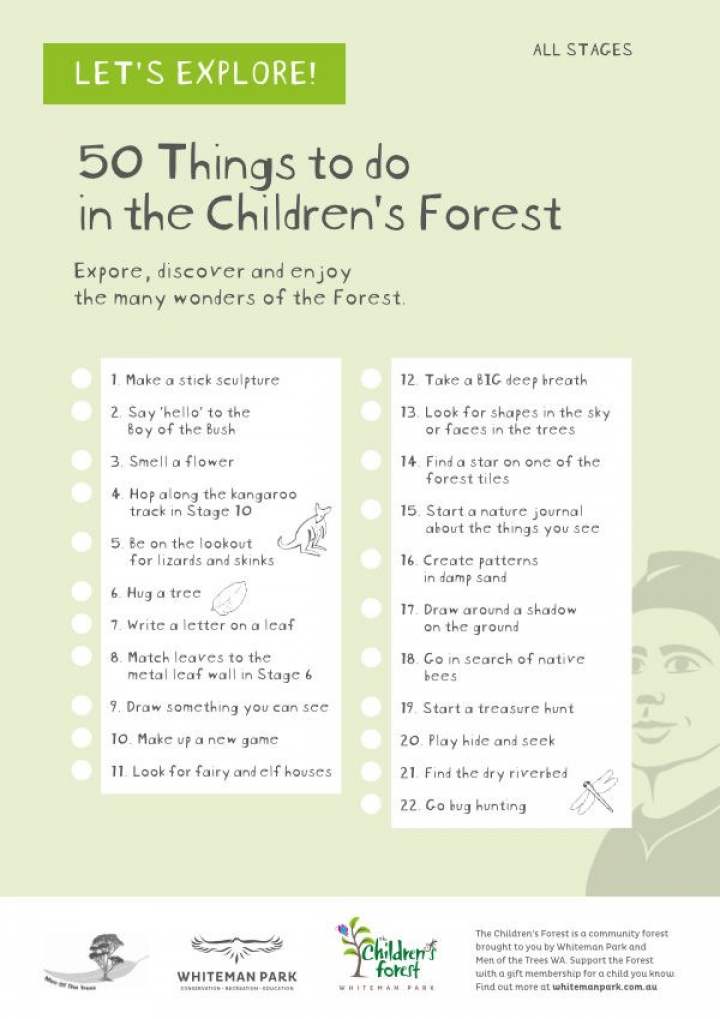 Childrens Forest Activity Sheets 50 Things Web2017