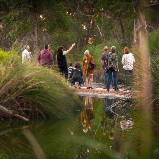 Tours Woodland Reserve WP tour group at lake WEB