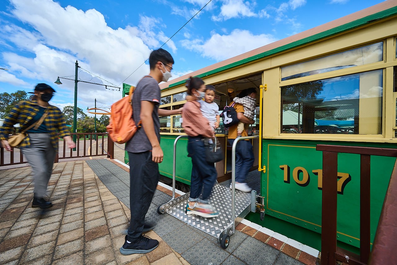 Hop on a heritage electric tram in the Village