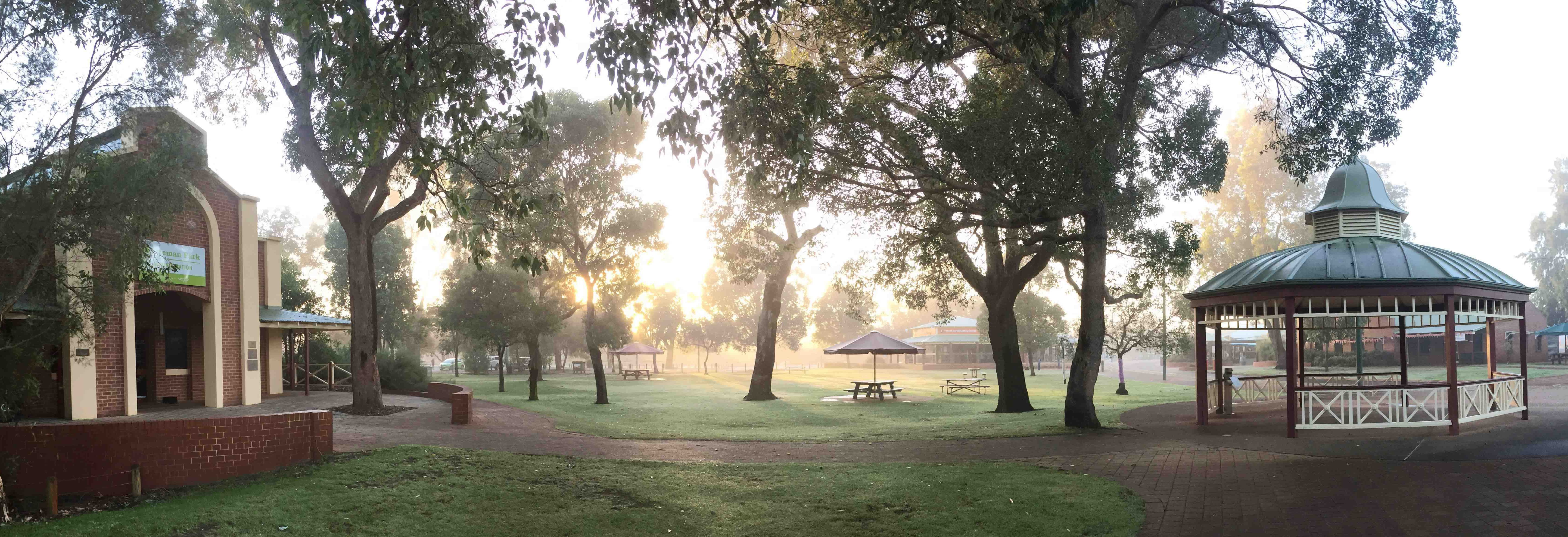 Village winter mists
