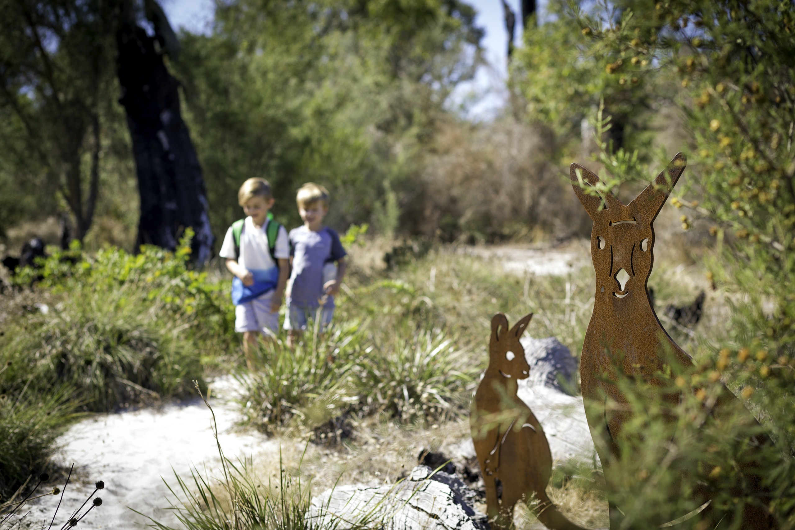 Children's Forest - Stage 10 - boys on kangaroo track