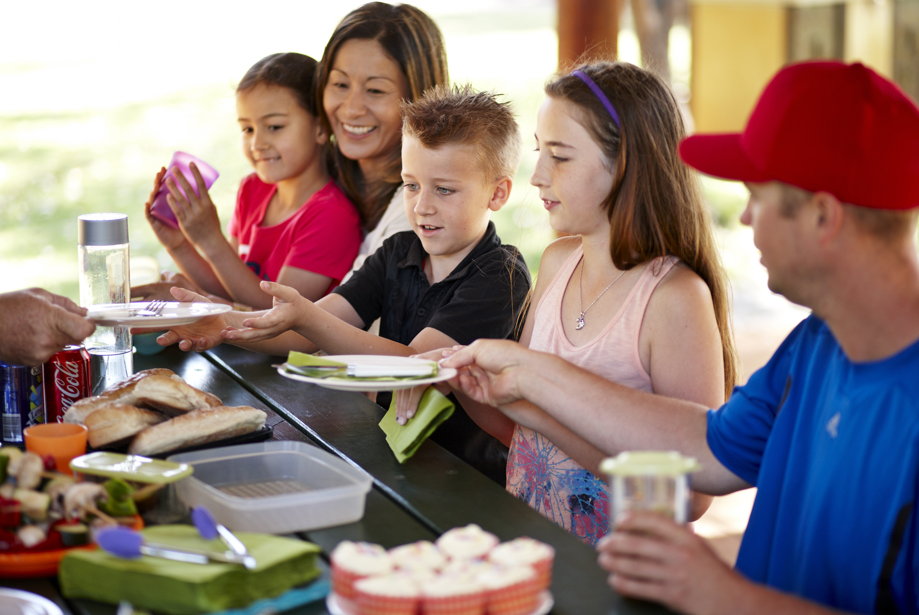 Family picnic at Whiteman Park lunch time